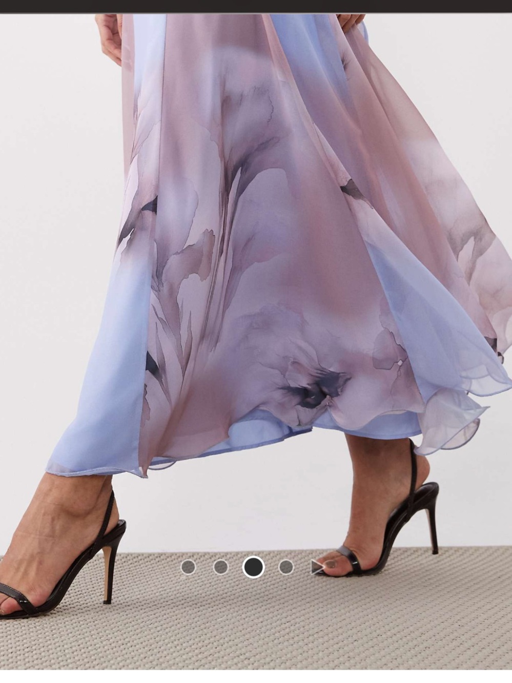 Floral Lavender-Pink Chiffon Maxi Skirt - Picture 3 of 4